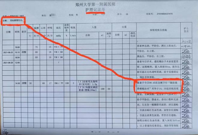 晚期切除全胃事发郑州详情曝出老汉患慢性胃